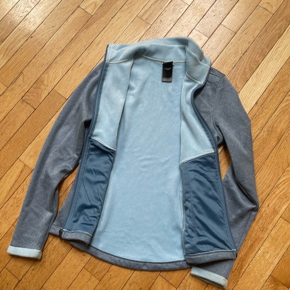 The North Face Full Zip Jacket Womens Agave Soft Shell Blue Gray Fleece Sz S EUC - Picture 8 of 8